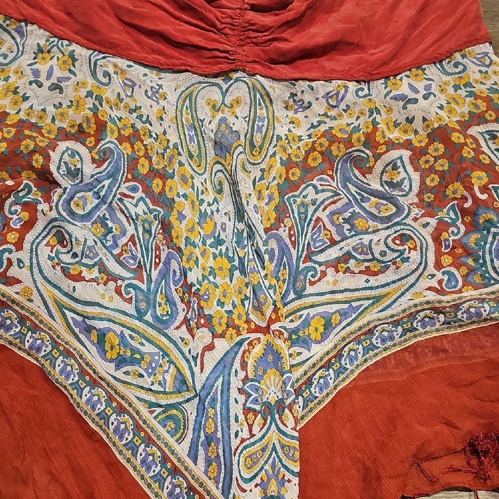 Red and Multicolor Bohemian tube top 7 22/24 plus size by 7 - Picture 2 of 10